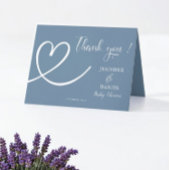 Minimalistisch Blue Elegante Moderne Babydusche Dankeskarte
