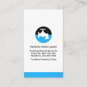 Minimalistisch Blue Faucet Plumbing Visitenkarte (Rückseite)