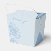 Minimalistisch Blue Floral Wedding Geschenkschachtel (Rückseite)