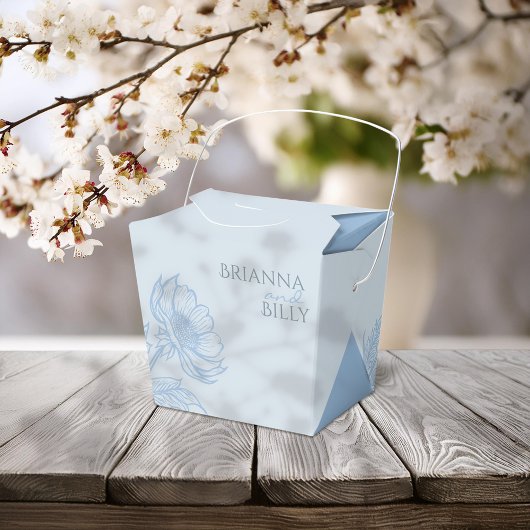 Minimalistisch Blue Floral Wedding Geschenkschachtel