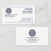 Minimalistisch Blue Foto Frame Border Gründer CEO Visitenkarte (Vorne/Hinten)