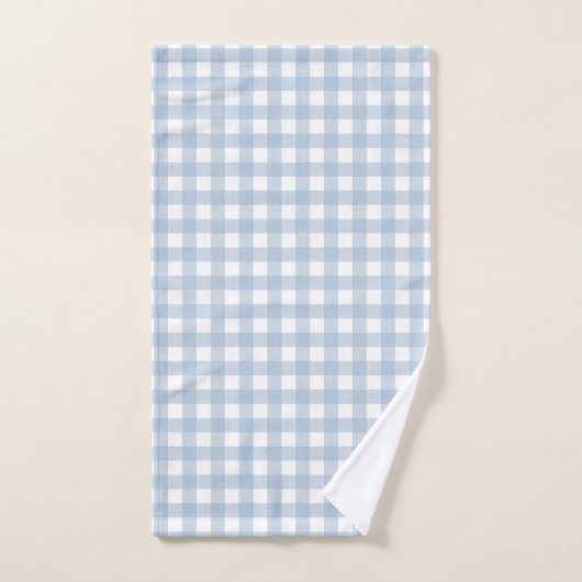Minimalistisch Blue Gingham Kariert Pattern Badhandtuch Set (Handtuch)