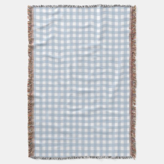 Minimalistisch Blue Gingham Kariert Pattern Decke (Vorderseite Vertikal)