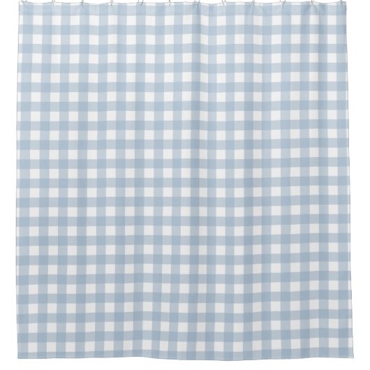 Minimalistisch Blue Gingham Kariert Pattern Duschvorhang (Vorderseite)