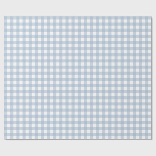 Minimalistisch Blue Gingham Kariert Pattern Geschenkpapier (Flach)