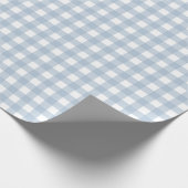 Minimalistisch Blue Gingham Kariert Pattern Geschenkpapier (Ecke)