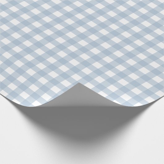 Minimalistisch Blue Gingham Kariert Pattern Geschenkpapier (Ecke)