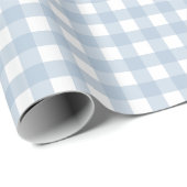 Minimalistisch Blue Gingham Kariert Pattern Geschenkpapier (Rolleneckpunkt)