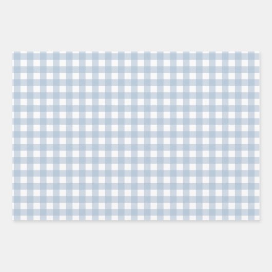 Minimalistisch Blue Gingham Kariert Pattern Geschenkpapier Set (Vorderseite 3)