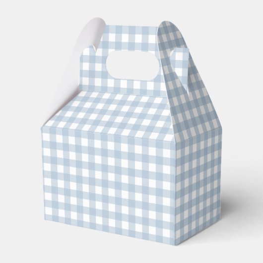 Minimalistisch Blue Gingham Kariert Pattern Geschenkschachtel (Rückseite)