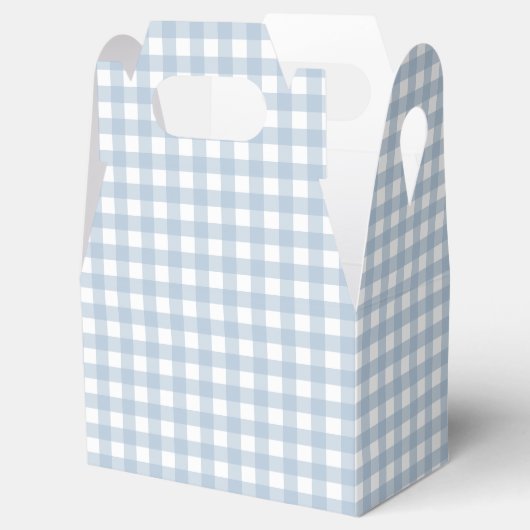 Minimalistisch Blue Gingham Kariert Pattern Geschenkschachtel (Geöffnet)