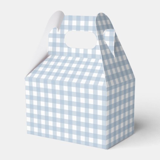 Minimalistisch Blue Gingham Kariert Pattern Geschenkschachtel (Vorderseite)