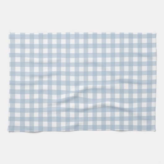 Minimalistisch Blue Gingham Kariert Pattern Geschirrtuch (Horizontal)