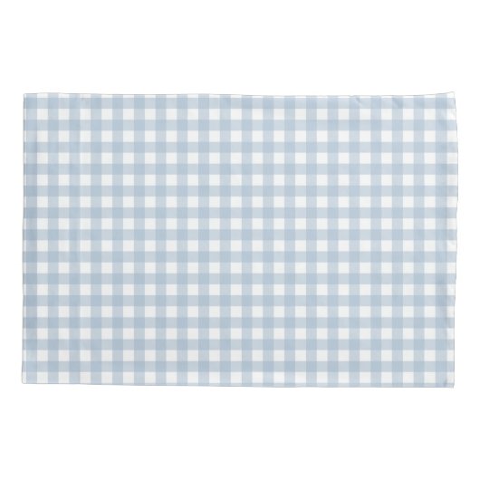 Minimalistisch Blue Gingham Kariert Pattern Kissenbezug (Rückseite)