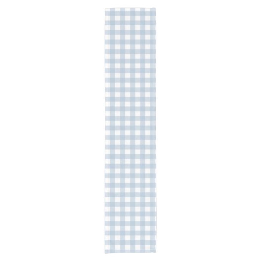 Minimalistisch Blue Gingham Kariert Pattern Kurzer Tischläufer (Vorderseite)