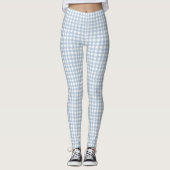 Minimalistisch Blue Gingham Kariert Pattern Leggings (Vorderseite)