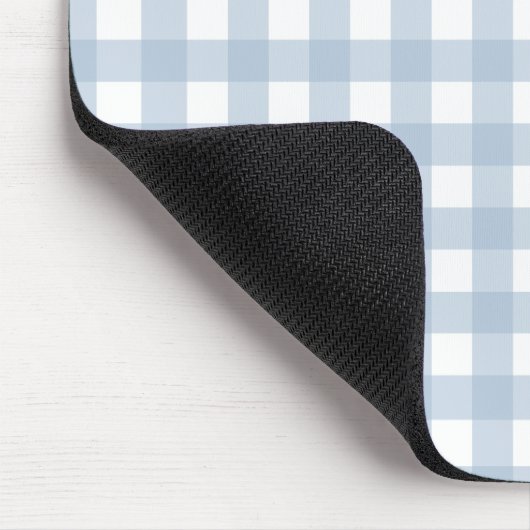 Minimalistisch Blue Gingham Kariert Pattern Mousepad (Ecke)