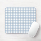 Minimalistisch Blue Gingham Kariert Pattern Mousepad (Mit Mouse)