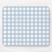 Minimalistisch Blue Gingham Kariert Pattern Mousepad (Vorne)