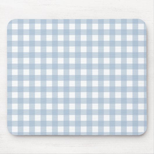 Minimalistisch Blue Gingham Kariert Pattern Mousepad (Vorne)