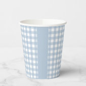 Minimalistisch Blue Gingham Kariert Pattern Pappbecher (Links)
