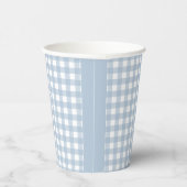 Minimalistisch Blue Gingham Kariert Pattern Pappbecher (Rechts)