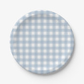 Minimalistisch Blue Gingham Kariert Pattern Pappteller (Vorderseite)
