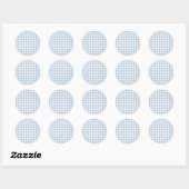 Minimalistisch Blue Gingham Kariert Pattern Runder Aufkleber (Blatt)