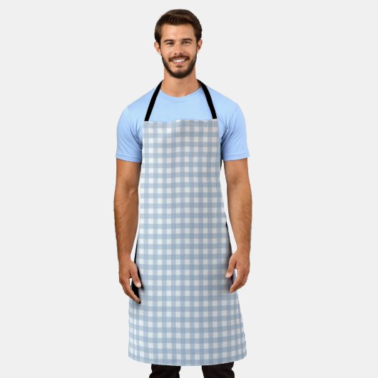 Minimalistisch Blue Gingham Kariert Pattern Schürze (Getragen)
