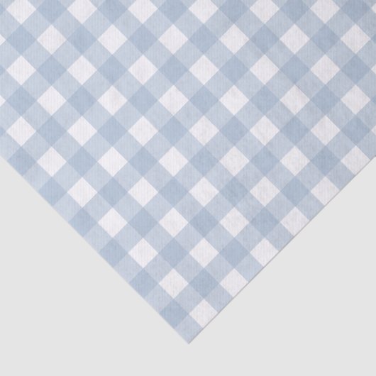Minimalistisch Blue Gingham Kariert Pattern Seidenpapier (Detail)