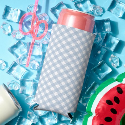 Minimalistisch Blue Gingham Kariert Pattern Selters Dosenkühler (In Situ Sommer)