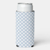 Minimalistisch Blue Gingham Kariert Pattern Selters Dosenkühler (Seltzer Vorderseite)