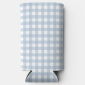 Minimalistisch Blue Gingham Kariert Pattern Selters Dosenkühler (Vorderseite)