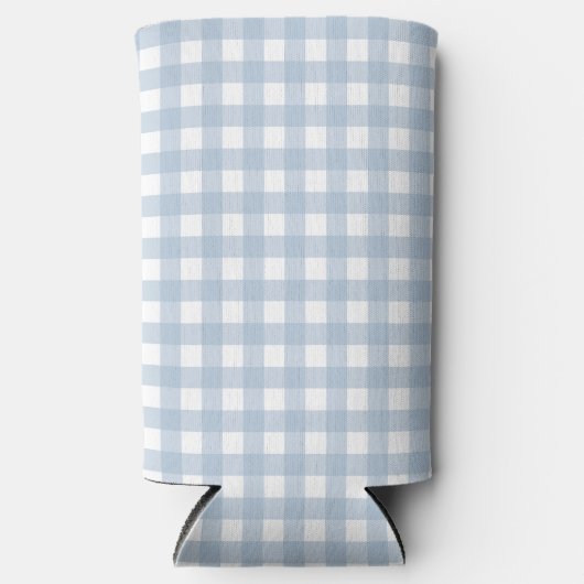 Minimalistisch Blue Gingham Kariert Pattern Selters Dosenkühler (Vorderseite)