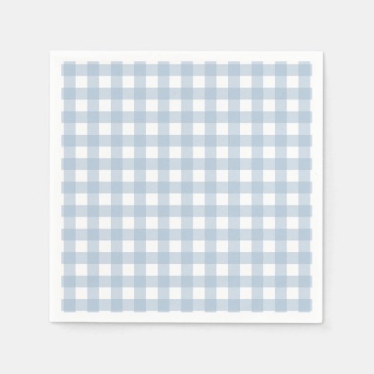 Minimalistisch Blue Gingham Kariert Pattern Serviette (Vorderseite)