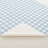 Minimalistisch Blue Gingham Kariert Pattern Sherpadecke (3/4)