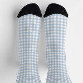 Minimalistisch Blue Gingham Kariert Pattern Socken (Oben)