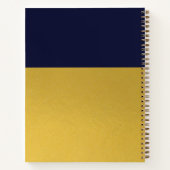 Minimalistisch Blue Gold Foil Name Dankesblatt Notizblock (Rückseite)