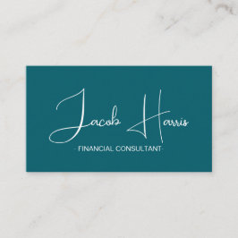 Minimalistisch Blue Green Dunkel QR Code Business Visitenkarte