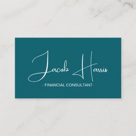 Minimalistisch Blue Green Dunkel QR Code Business Visitenkarte (Vorderseite)