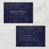 Minimalistisch Blue Grunge Visitenkarte (Vorne/Hinten)