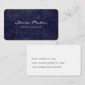 Minimalistisch Blue Grunge Visitenkarte (Vorne/Hinten)