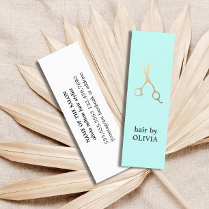 Minimalistisch Blue Imitate Gold Scissour Haare St Mini Visitenkarte