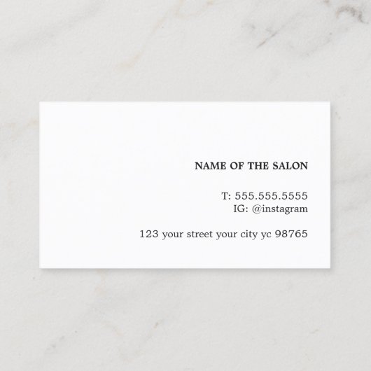 Minimalistisch Blue Imitate Gold Scissour Haare St Visitenkarte (Rückseite)