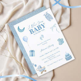 Minimalistisch Blue Jean Baby Denim Baby Shower Einladung