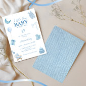Minimalistisch Blue Jean Baby Denim Baby Shower Einladung