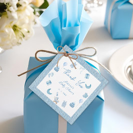 Minimalistisch Blue Jean Baby Denim Baby Shower Geschenkanhänger