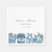 Minimalistisch Blue Jean Baby Denim Baby Shower Serviette (Vorderseite)