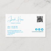Minimalistisch Blue Light QR Code Business Cards Visitenkarte (Rückseite)
