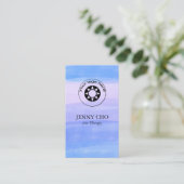 Minimalistisch Blue Lila Painting ADD CUSTOM LOGO Visitenkarte (Stehend Vorderseite)